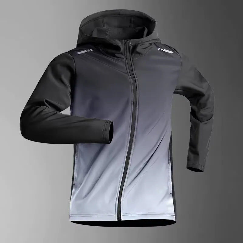 Diguan Custom Hoodie Running Wear Sportswear Full Zipper Gradient Color Made In China Fast Proofing