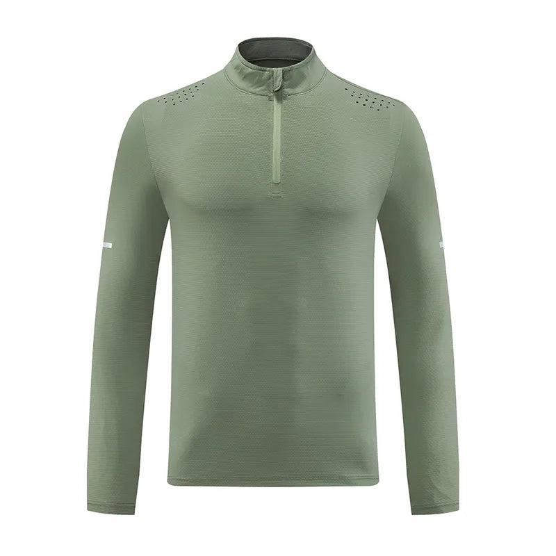 Diguan Custom Running Shirt Autumn Breathable Men’s Ultra-Lightweight Running Track Top Long Sleeve 1/4 Zip Quick-Dry