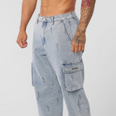 Custom Workwear Denim Jeans Light Blue Minimalist Comfortable Trendy Streetwear Hot Selling In Western Markets OEM ODM Support