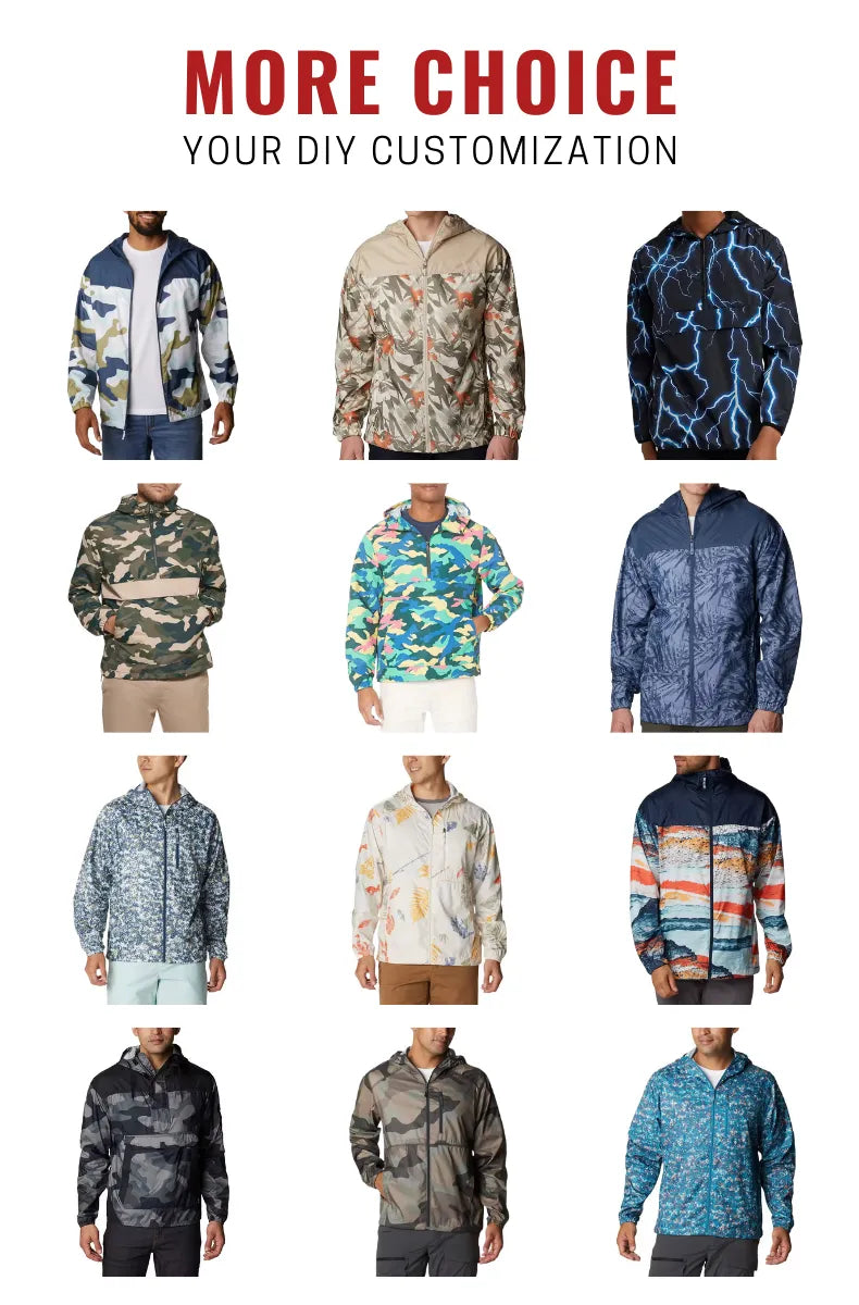 Diguan Windbreaker Customization Men’s High Collar Half-Zip Outdoor Jacket Windbreaker Breathable Training Top