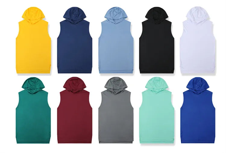 Diguan Custom Hoodie Shirt Men Casual Sleeveless Quick-Dry Fitness Tank Breathable Sports Training Vest OEM