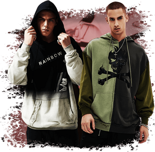 Hoodies Custom Color Matching Skull Gradient Tie Dye Style Comfortable OEM