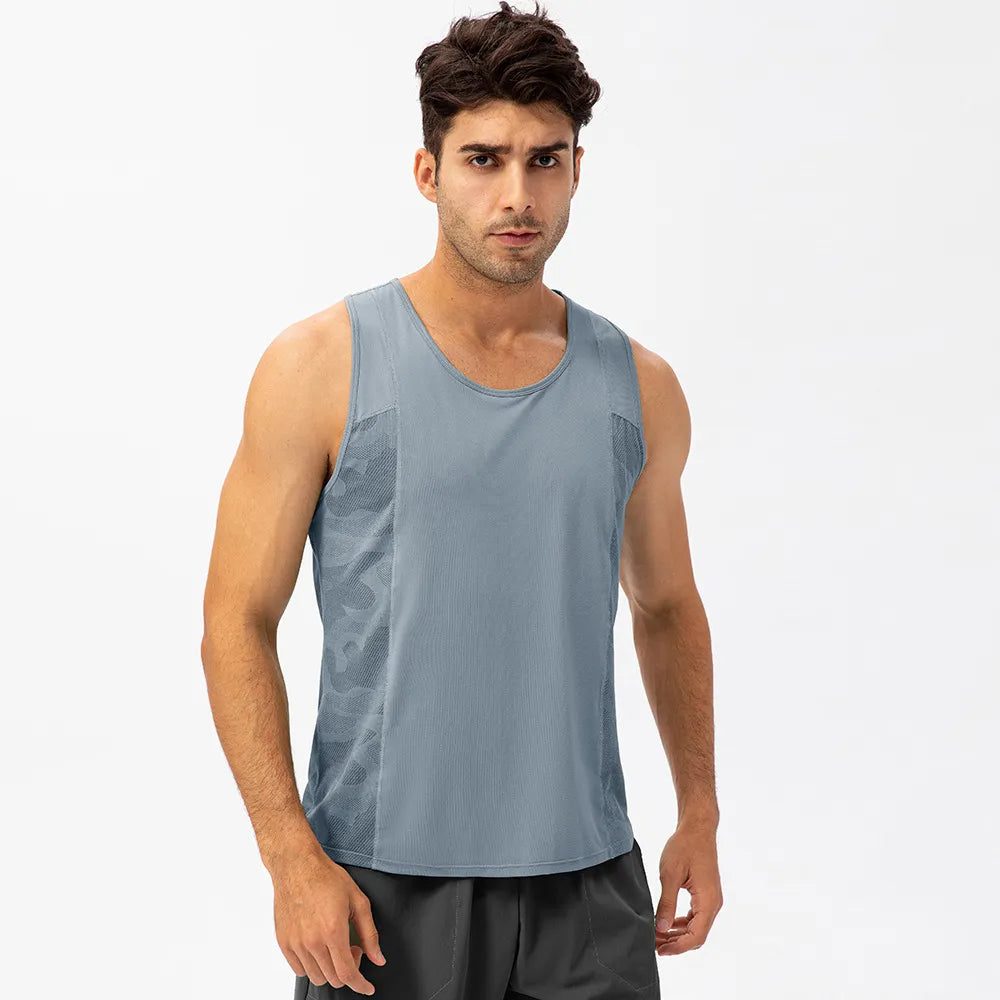 Diguan Custom Running Tank Top Quick-Dry Men’s Mesh Sports Singlet Breathable Fitness Training Vest OEM Manufacturer