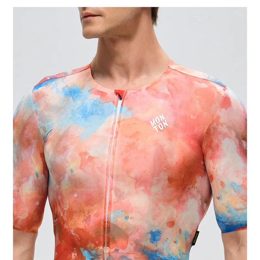 Custom Men's Cycling Jersey Moisture Wicking Bicycle Uniforms Bike Shirt Short Sleeve Customization Jersey Printing