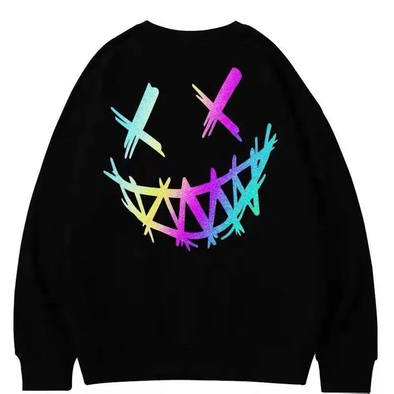 Custom Pullover Hoodie With Reflective Heat Transfer No Fading Wear Resistant Low MOQ