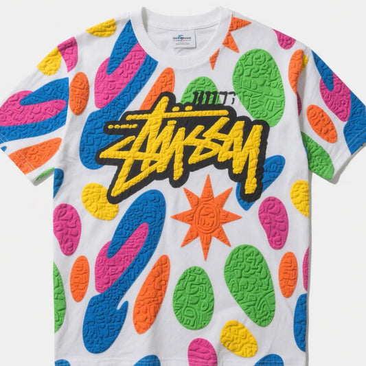 Streetwear T shirt Embossing Heat Transfer OEM ODM Customization