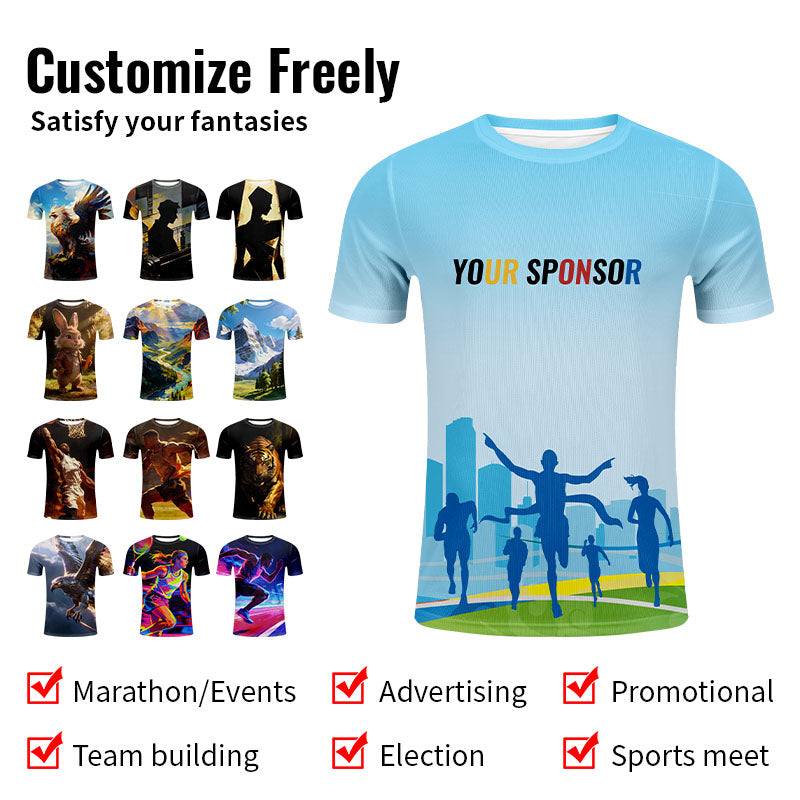 Custom 5K Run T Shirt Designs 10-Color Quick Dry Tee