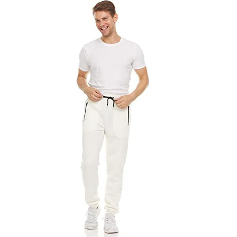 Custom Best Winter Running Pants Men Fleece Joggers with Zip Pockets