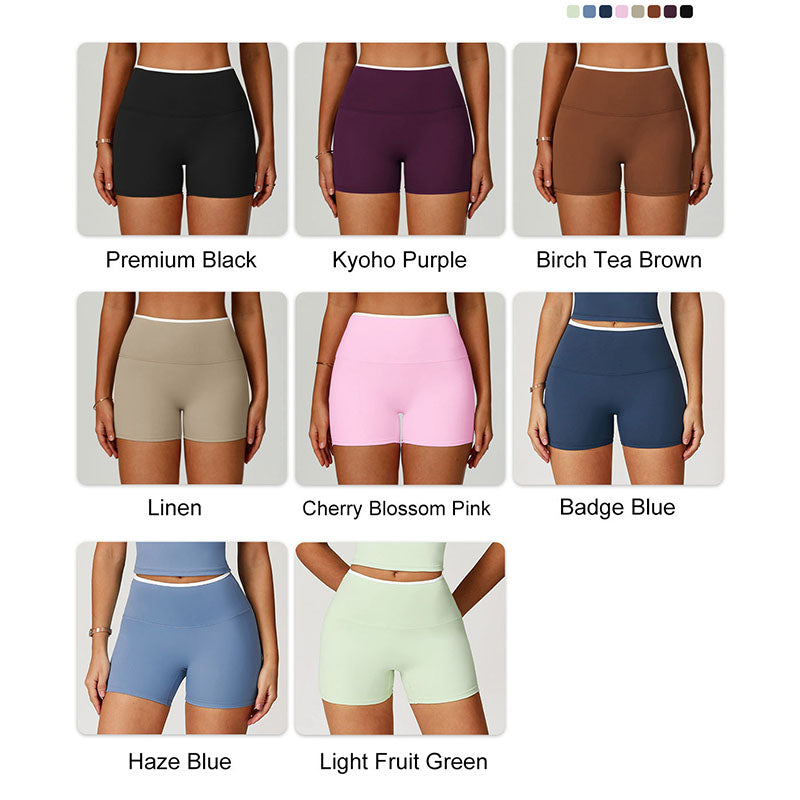 Custom Female Running Shorts with High Waist and Four-Way Stretch