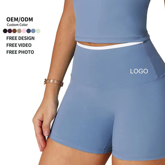Custom Female Running Shorts with High Waist and Four-Way Stretch