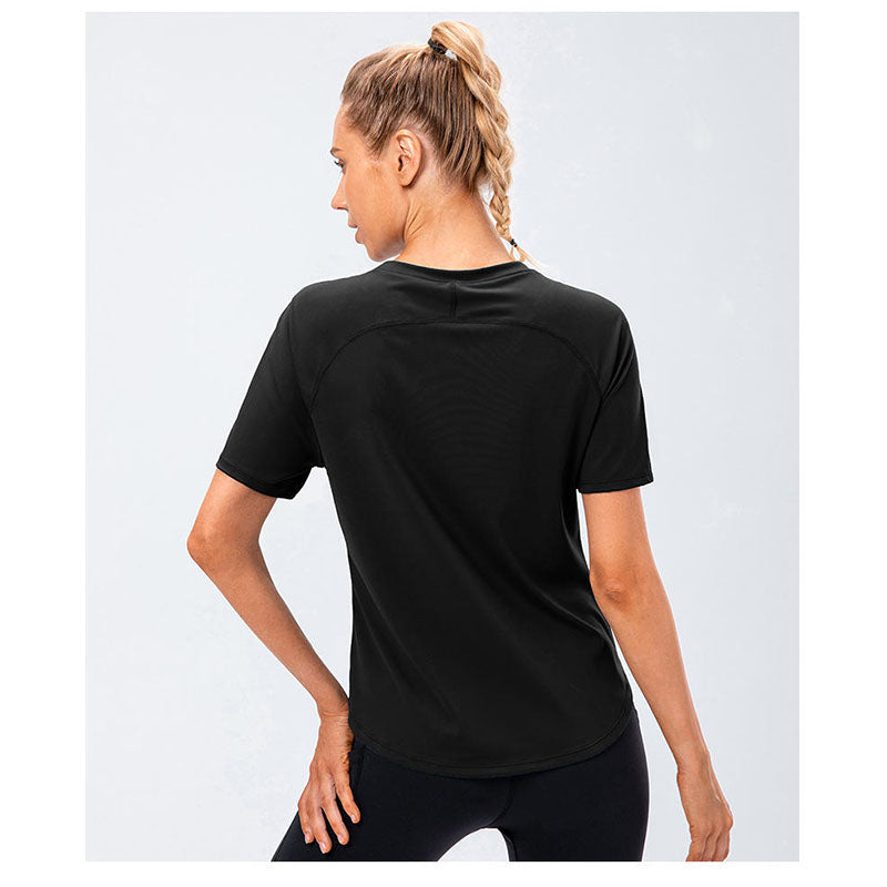 Custom Fitness T Shirt Women Running with Lightweight Stretch Fabric