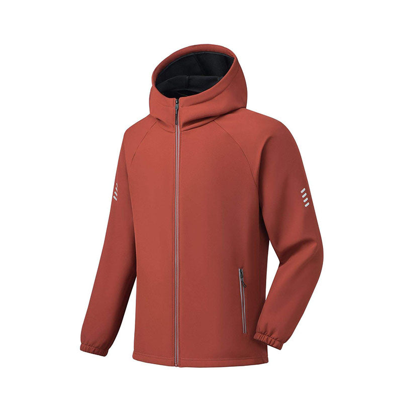 Custom Good Running Jackets for Winter with Fleece Lining and Reflective Zipper