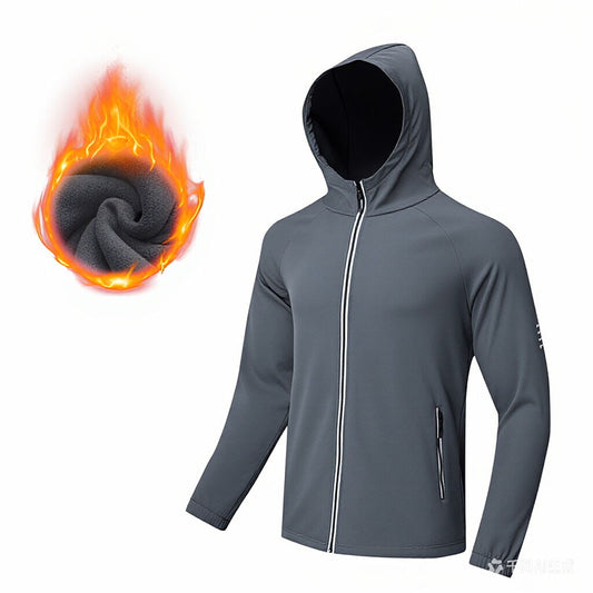 Custom Good Running Jackets for Winter with Fleece Lining and Reflective Zipper