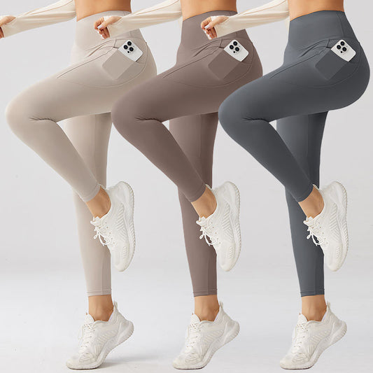 Custom High Waist Running Leggings with Side Pockets, OEM Tights