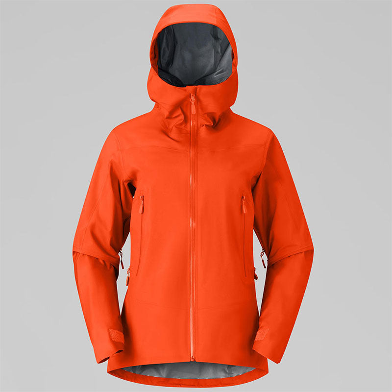 Custom Ladies Waterproof Running Jacket with Articulated Panels and Chest Pockets