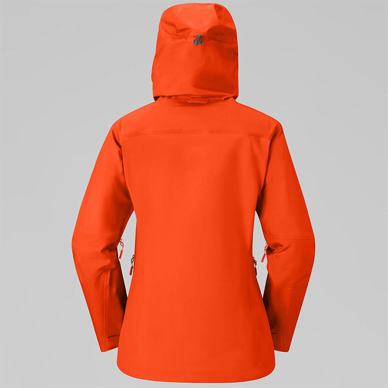 Custom Ladies Waterproof Running Jacket with Articulated Panels and Chest Pockets