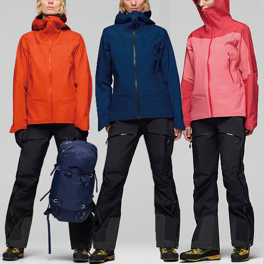 Custom Ladies Waterproof Running Jacket with Articulated Panels and Chest Pockets