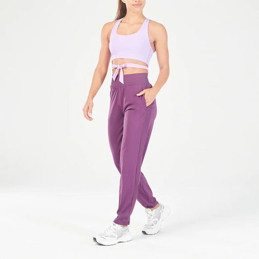 Custom Ladies Windproof Running Track Pants with Drawstring Waist