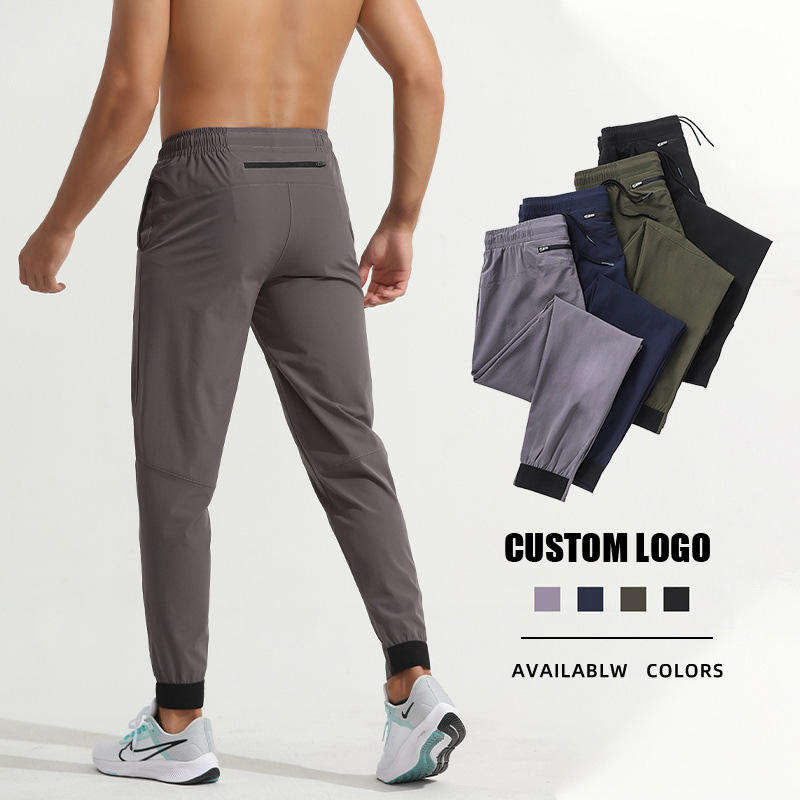 Custom Logo Men’s Lightweight Running Pants with Elastic Waist