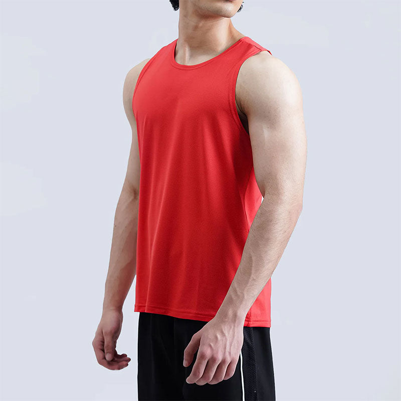 Custom Logo Men’s Running Singlet – 160g Cotton Gym Vest