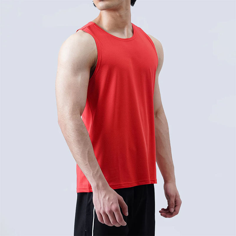 Custom Logo Men’s Running Singlet – 160g Cotton Gym Vest