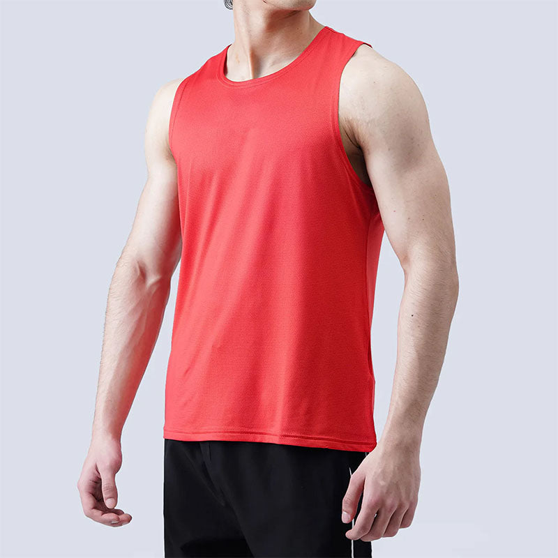 Custom Logo Men’s Running Singlet – 160g Cotton Gym Vest