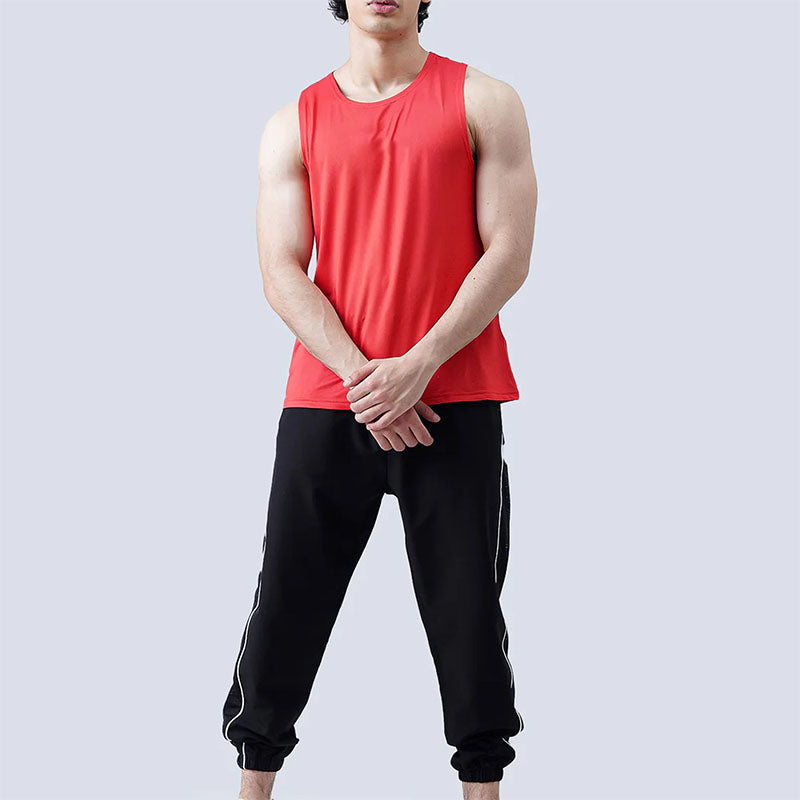 Custom Logo Men’s Running Singlet – 160g Cotton Gym Vest