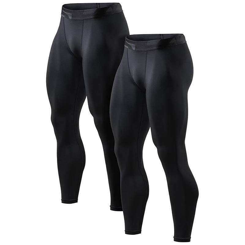 Custom Male Running Leggings with Heat-Transfer Graphic Panels