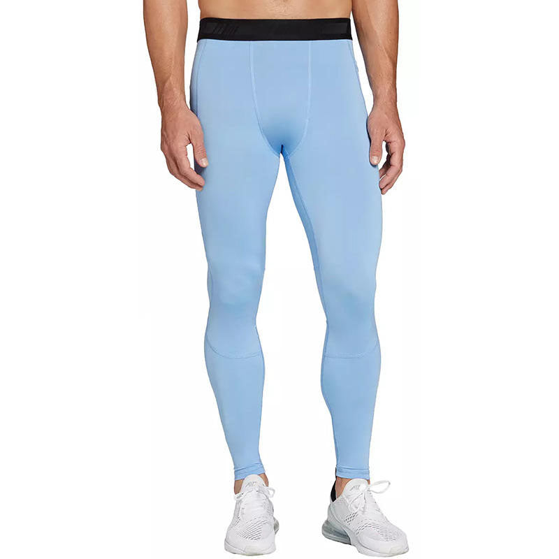 Custom Male Running Leggings with Heat-Transfer Graphic Panels