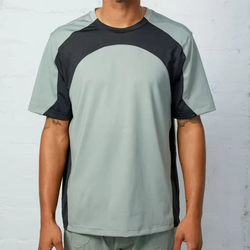 Custom Men Running T-Shirts with Breathable Contrast Panels