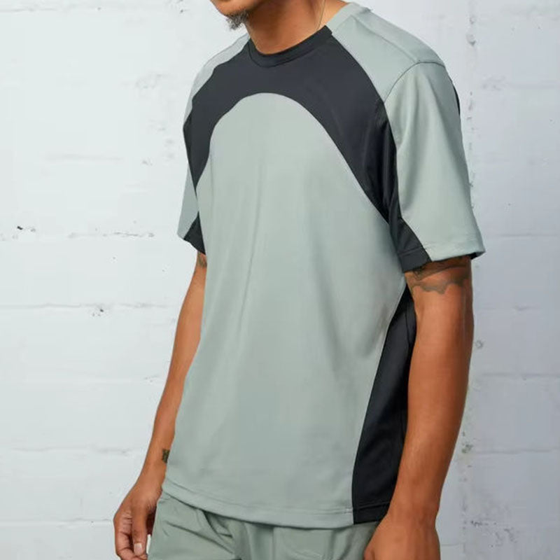 Custom Men Running T-Shirts with Breathable Contrast Panels