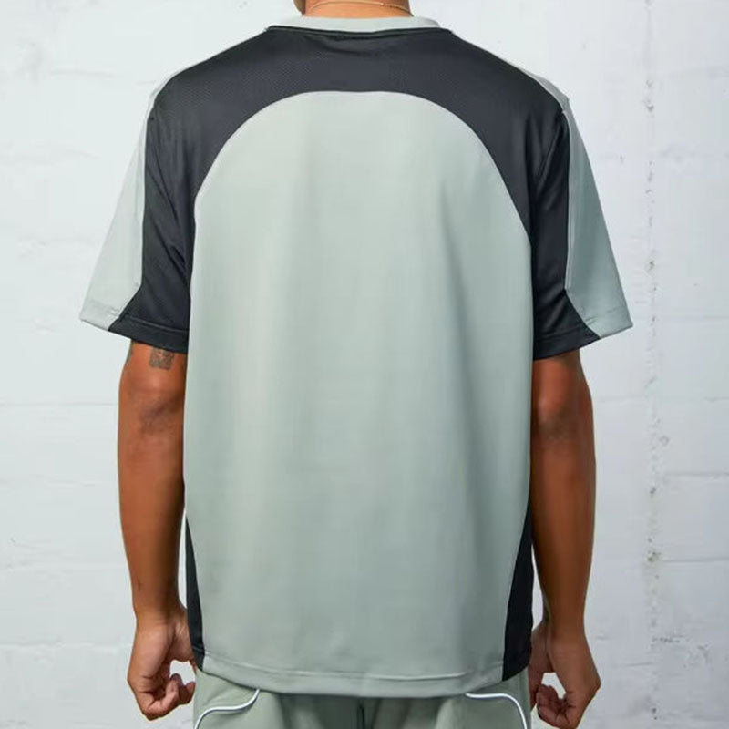 Custom Men Running T-Shirts with Breathable Contrast Panels