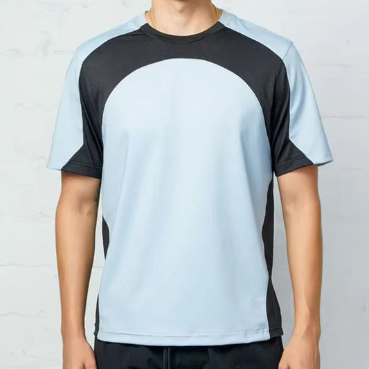 Custom Men Running T-Shirts with Breathable Contrast Panels