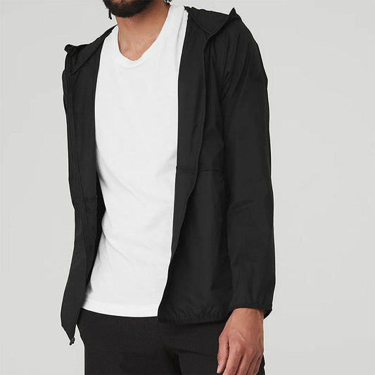 Custom Men's Lightweight Running Jacket – 120G Hooded Windbreaker