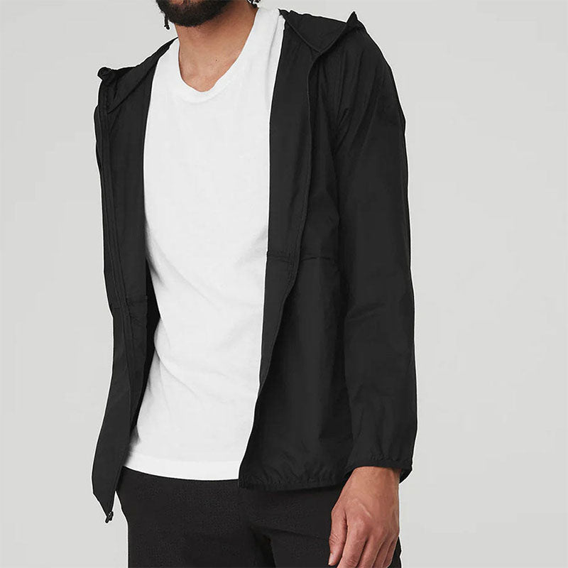 Custom Men's Lightweight Running Jacket – 120G Hooded Windbreaker