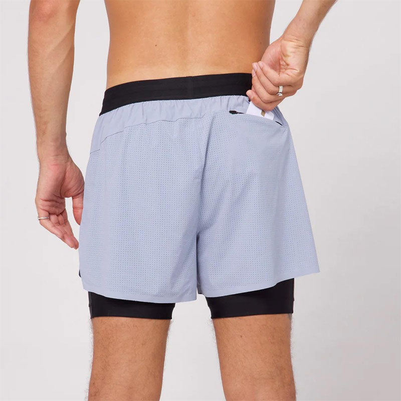 Men’s 2-in-1 Running Shorts with Hidden Pocket and Split Hem