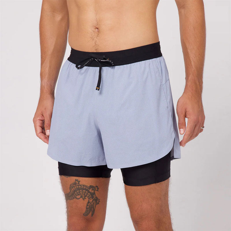 Men’s 2-in-1 Running Shorts with Hidden Pocket and Split Hem