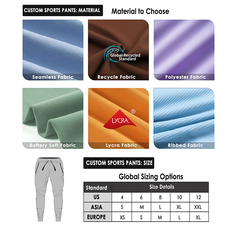 Custom Men’s 220gsm Stretch Running Jogger Pants with Side Pockets