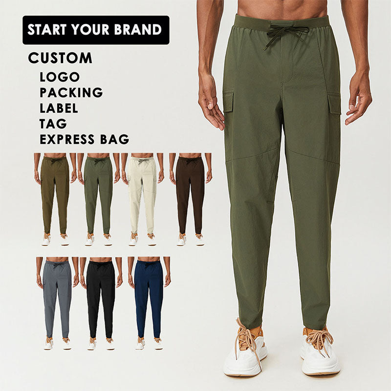 Custom Men’s 220gsm Stretch Running Jogger Pants with Side Pockets