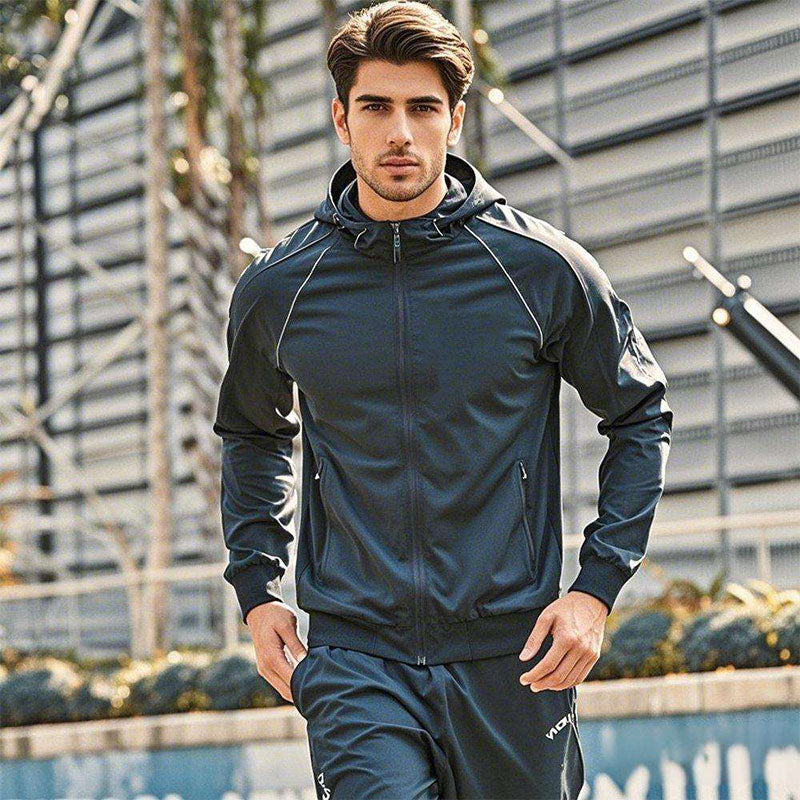 Custom Men's Running Jacket – 260G Stand-Collar Track Style