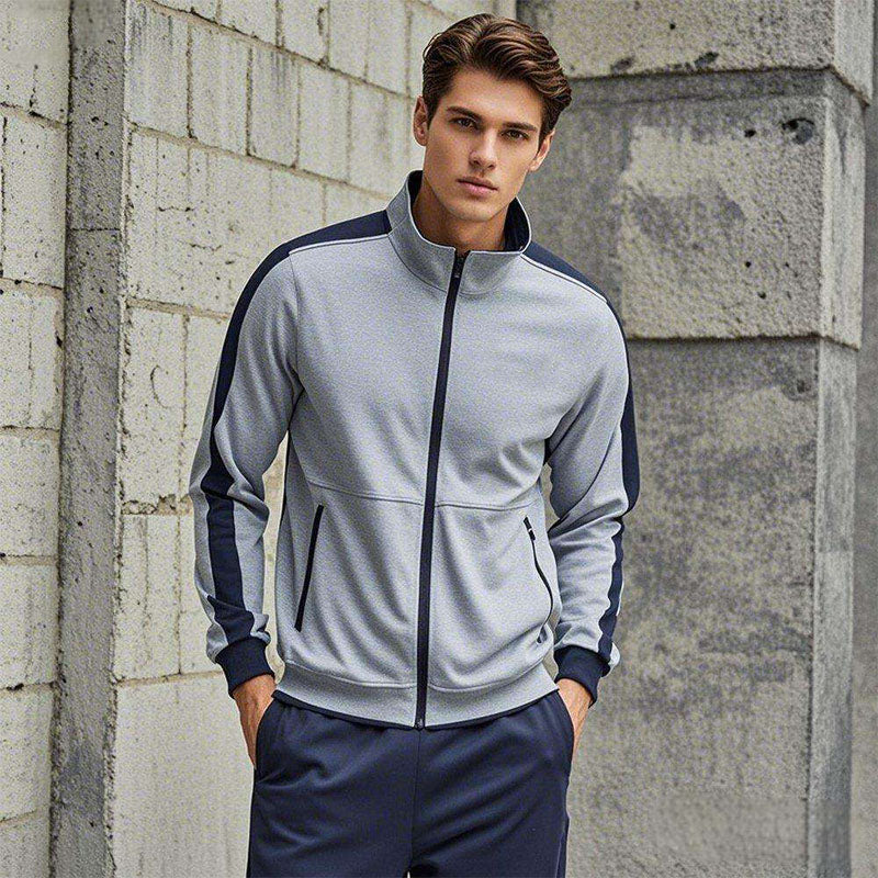 Custom Men's Running Jacket – 260G Stand-Collar Track Style