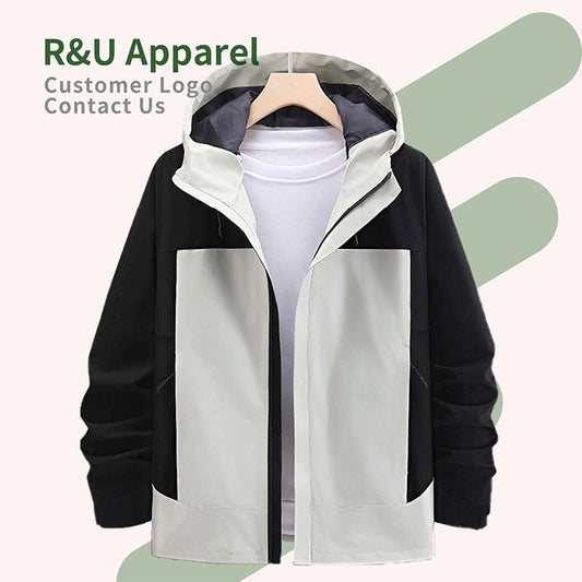 Custom Men's Color-Block Running Jacket with Coated Windproof Shell