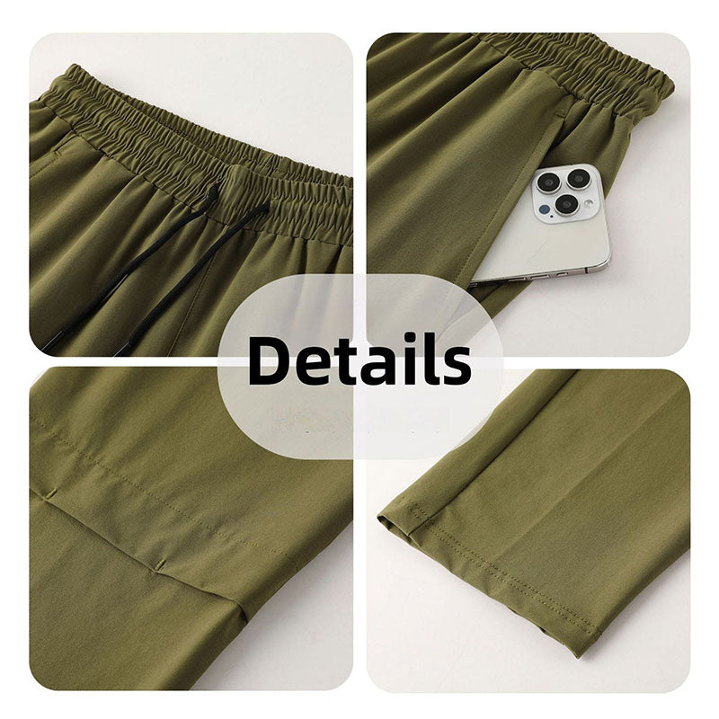 Custom Men’s Lightweight Waterproof Running Pants with Drawstring Waist