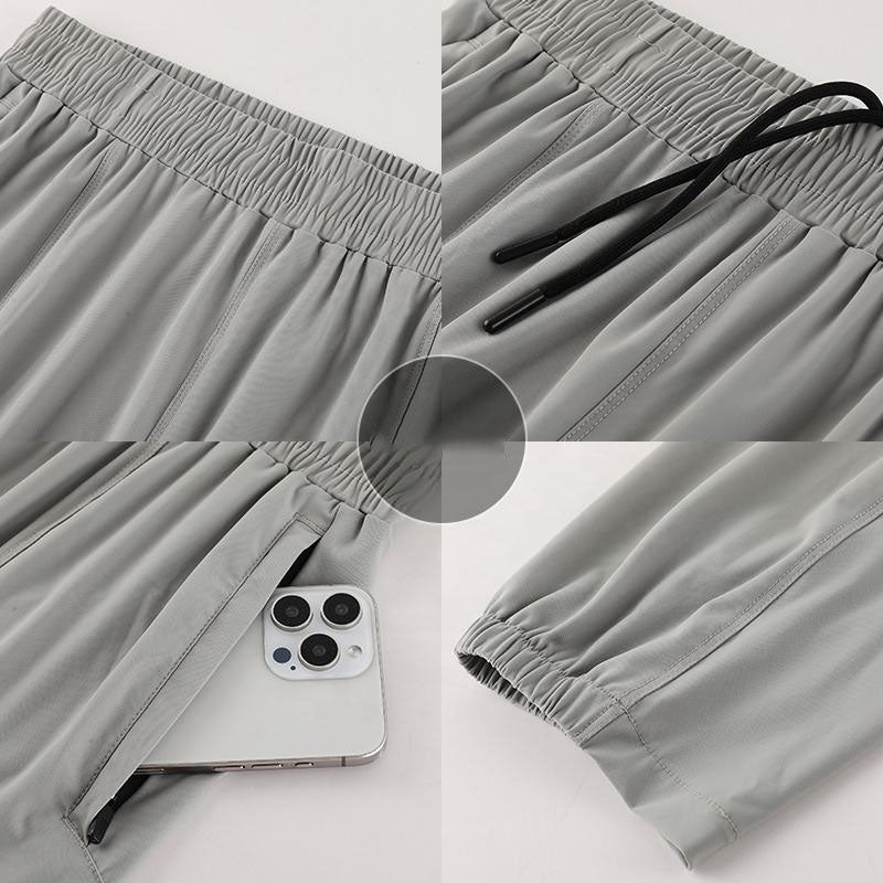 Custom Men’s Quick-Dry Woven Running Pants with Elastic Waist