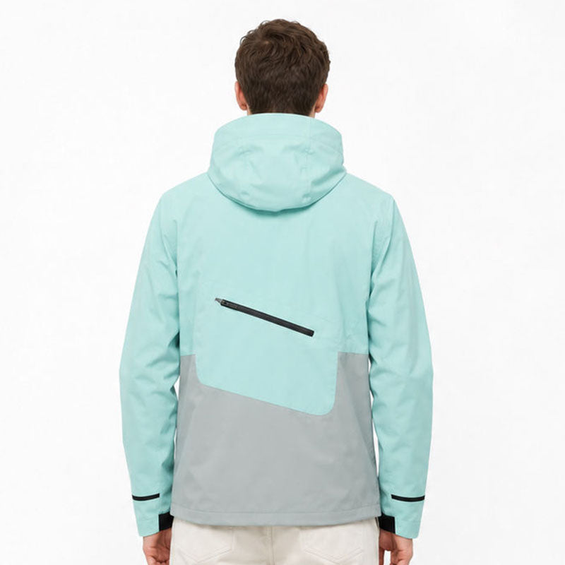 Custom Men's Winter Running Jacket with Reflective Back Panel