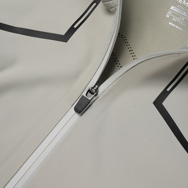 Custom Mens Reflective Running Jacket with Bonded Seams and Zipper Pockets
