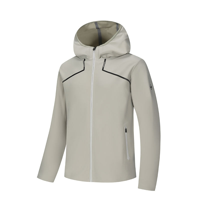 Custom Mens Reflective Running Jacket with Bonded Seams and Zipper Pockets