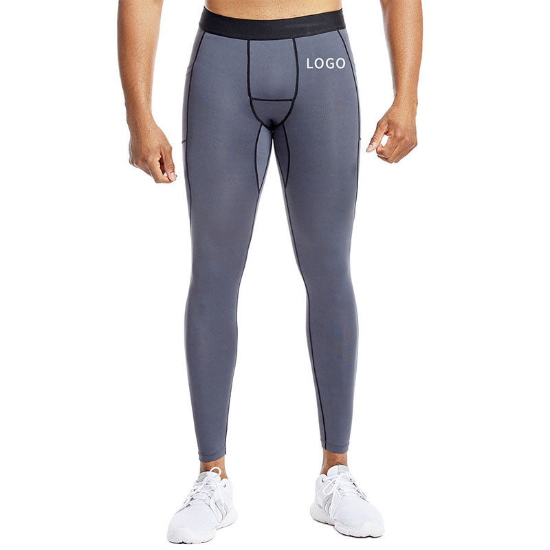 Custom Men’s Running Leggings with Phone Pocket, OEM Compression Tights