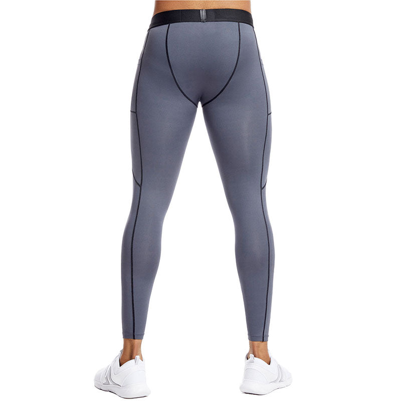 Custom Men’s Running Leggings with Phone Pocket, OEM Compression Tights