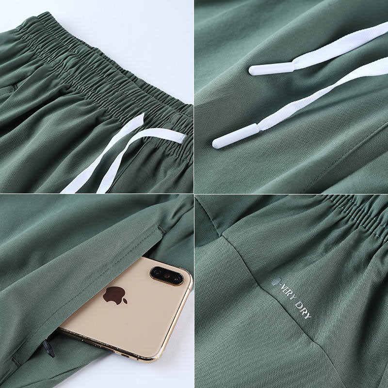 Quick-Dry Woven Men’s Running Shorts with Elastic Waist